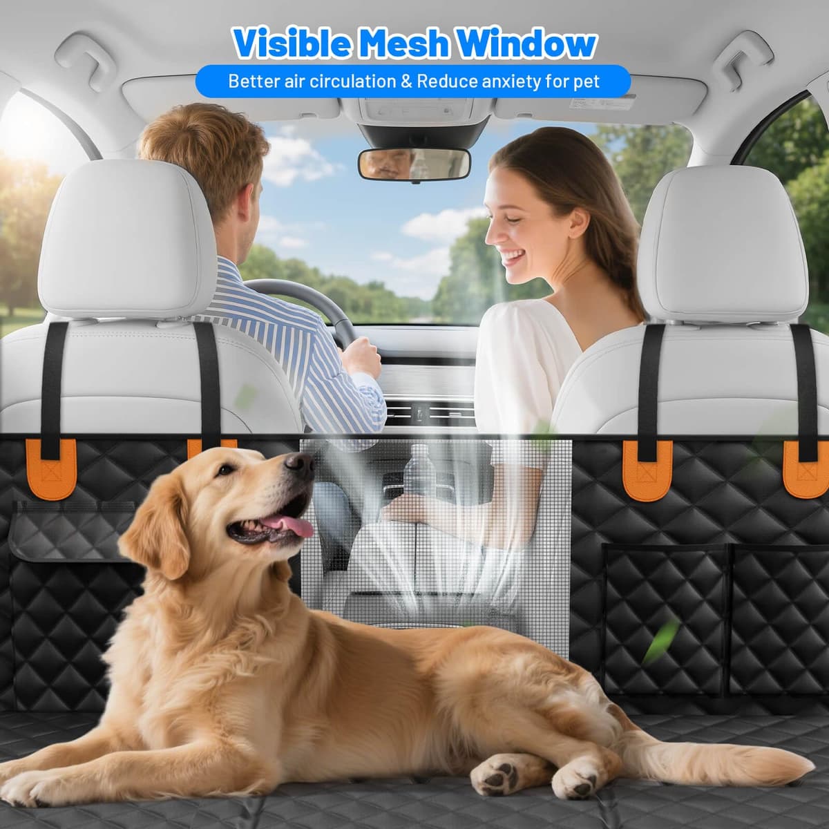 Funda Coche Perro, Impermeable, Antideslizante, Antiarañazos del dura Extensión del Asiento Asiento para Protector Coche Perros Asiento Trasero, Hamaca Viaje Mascotas para la Mayoría de Coches, SUV — view 4