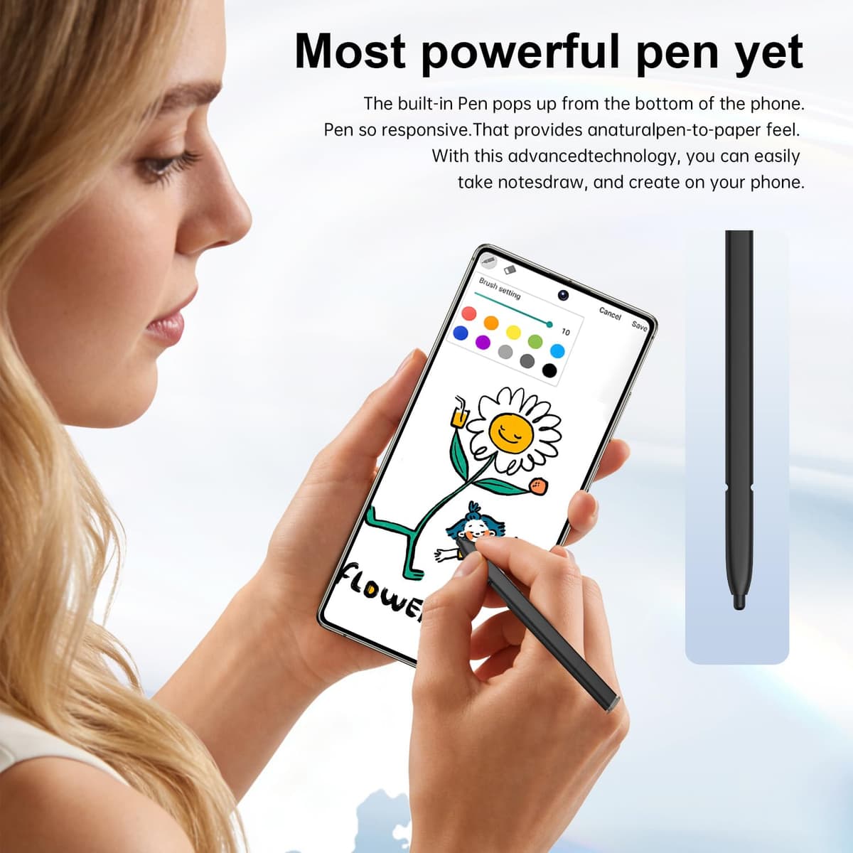 Huness S26 Ultra Unlocked Phone,Built in Pen The Phone,Cell Phone Battery 7000mAh 6.99" HD Screen,Android 15 16+512GB Smartphone,Dual SIM/5G/Face ID/Fingerprint Lock/GPS (Deep Blue, 16+512G) — view 5