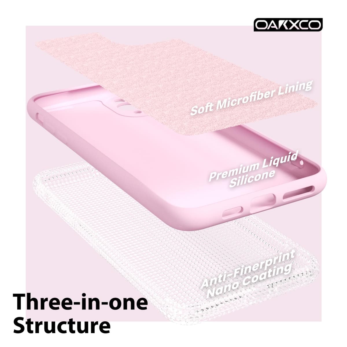 oakxco for iPhone 17 Pro Max Phone Case Liquid Silicone, Cute Thin Slim Grip Soft Rubber Gel for Women Men, Smooth Matte TPU Plain Solid Color Girly Simple Case with Camera Cover, Light Pink — view 885