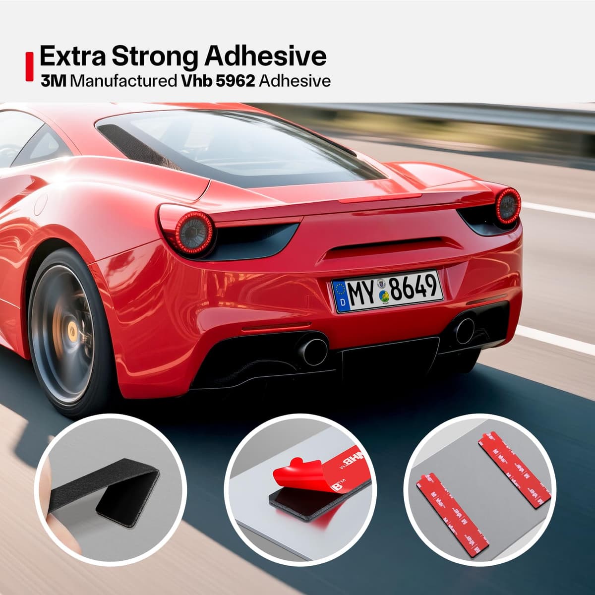 Number Plate Sticky Pads, 10 x License Plate Sticky Foam Pads, Numberplate Sticker Pad, Extra Strong Double Sided Number Plate Tape Heavy Duty for Vehicle Number Plates, Licence Plates — view 3