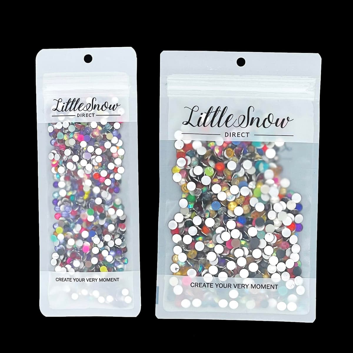 Little Snow Direct® Pack of 1000 Resin Crystal Flat Back Rhinestones Diamante Gems Nail Art & Crafts (Black, 4mm) — view 4