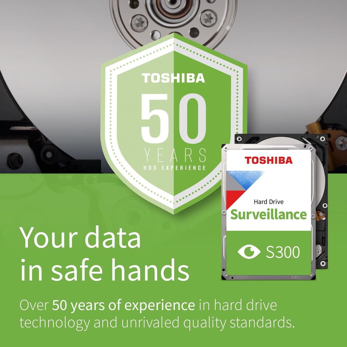 Toshiba 4TB S300 Surveillance HDD - 3.5' SATA Internal Hard Drive Supports up to 64 HD cameras at a 180TB/Year workload (HDWT720UZSVA) — view 5