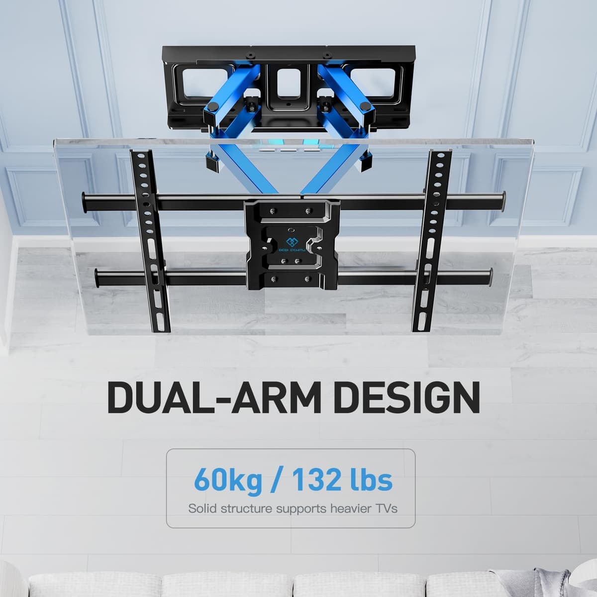 PERLESMITH TV Wall Bracket, for 37-85 Inch TVs up to 60kg, Swivel Tilt Extend TV Wall Mount, 55 65 inch Wall Brackets max VESA 600x400mm, PSPILFK1 — view 5