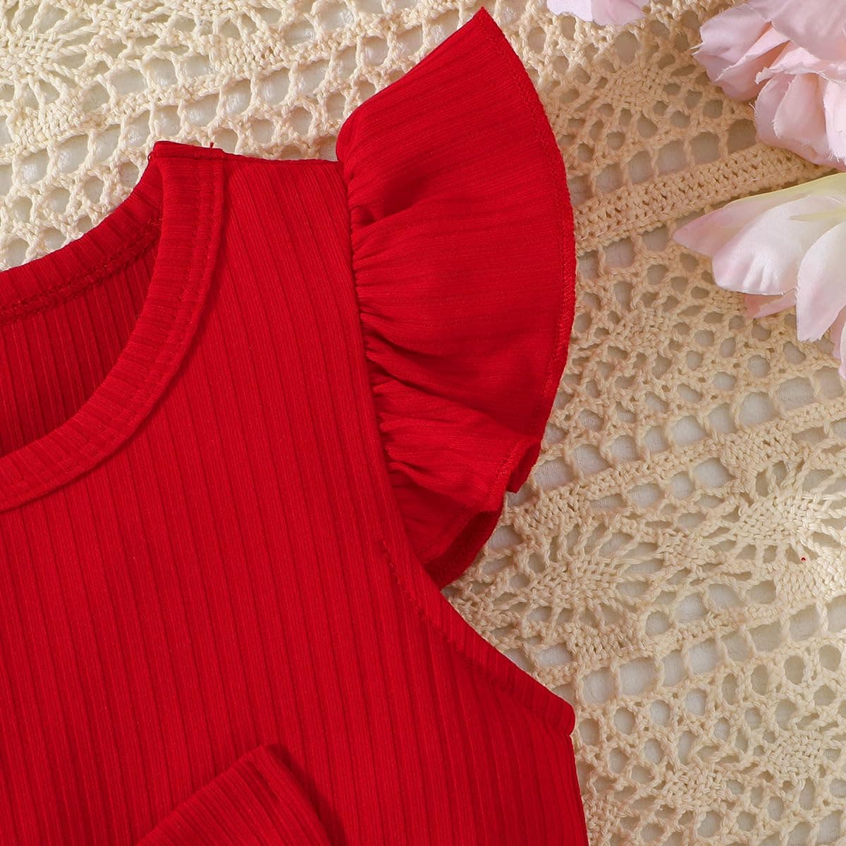 Vestido Verano Para Niña con Estampado de Mariposas Lazo Volantes sin Mangas Bonito Vestido de Lunares Para Niña — view 2