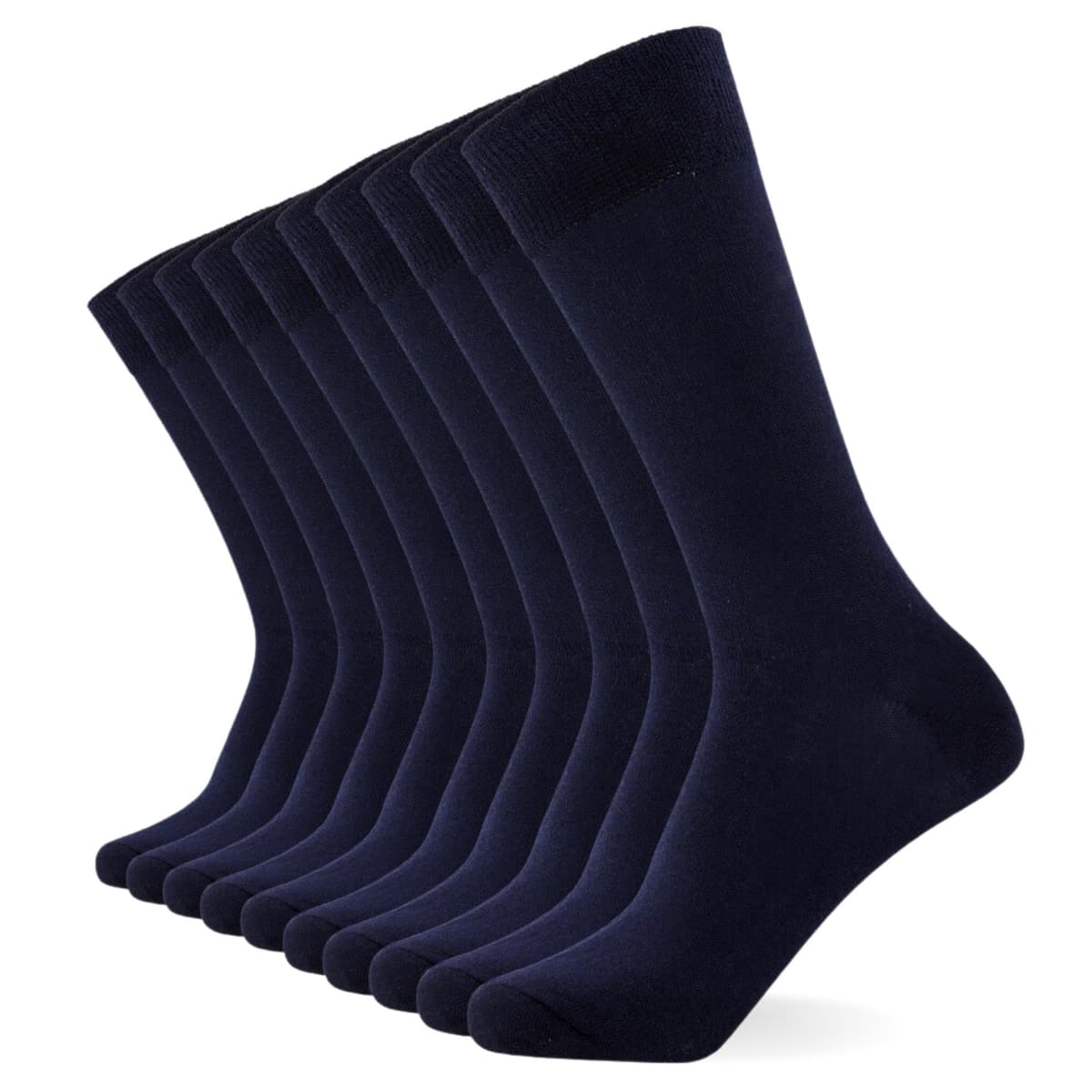 FM London 10-Pack Plain Mens Socks - Comfortable Charcoal, Navy & Black Socks for Men - Smart Dress Look - Suitable for Work and Casual Wear - Cotton Rich, Breathable, Stain Resistant and Durable — view 6