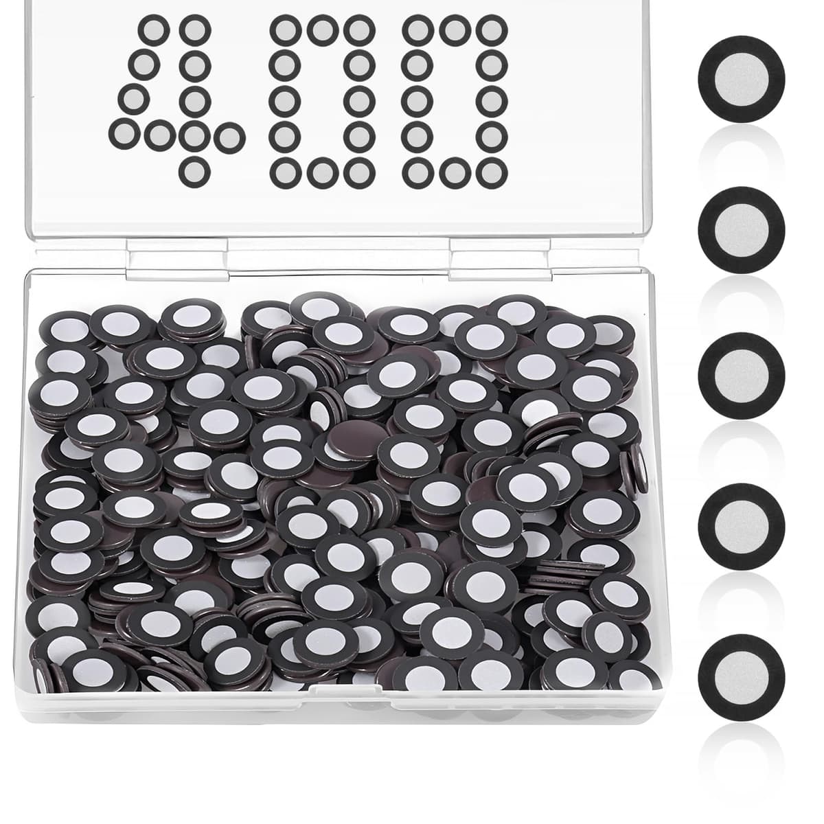 200/400 marcadores magnéticos para escáner 3D, escáner magnético 3D, interior de 6,0 mm, exterior 10 mm, punto de seguimiento, punto de referencia altamente reflectante, para escanear (negro, 400