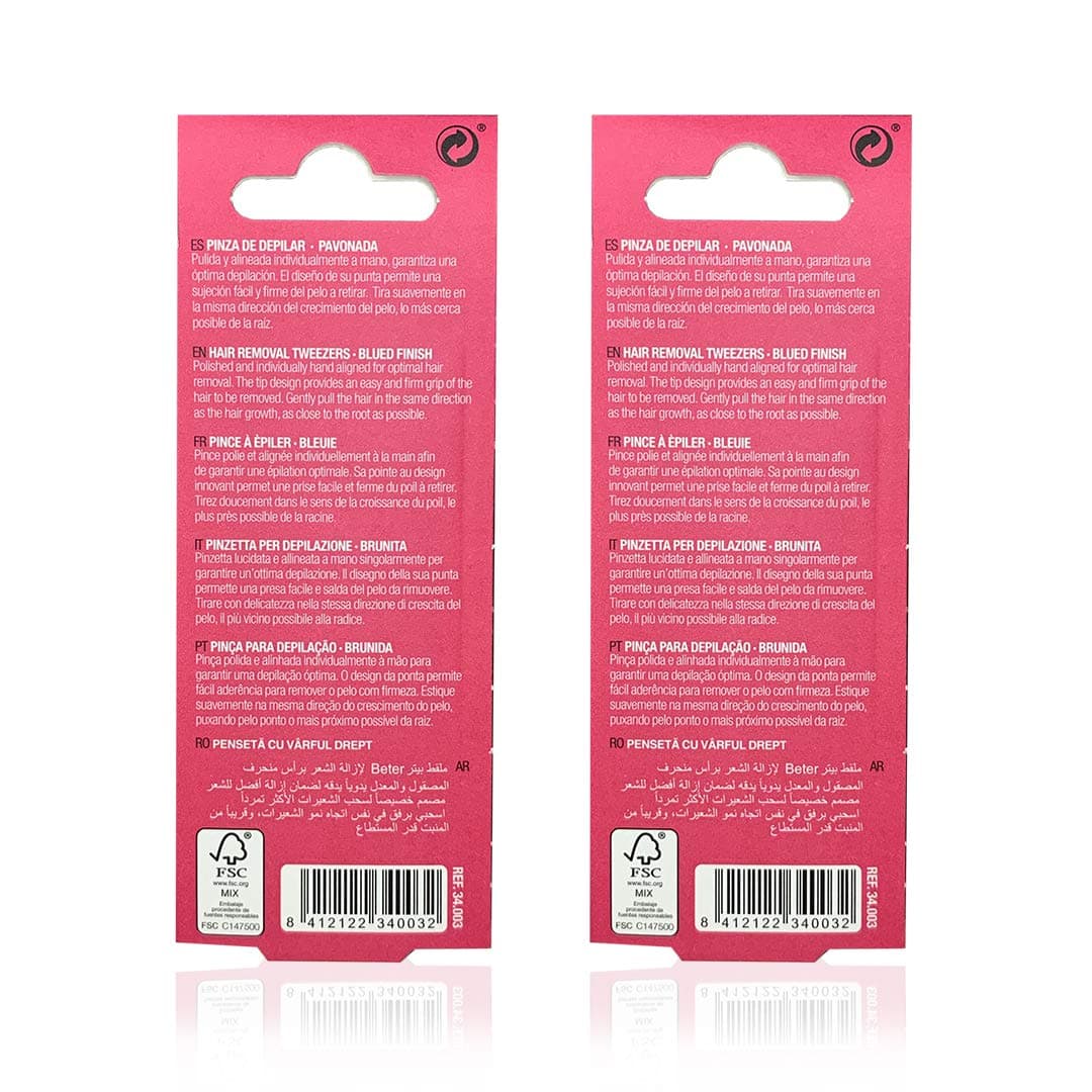 Beter – Pack de 2 pinzas de depilar para cejas de punta recta, inoxidables. — view 4