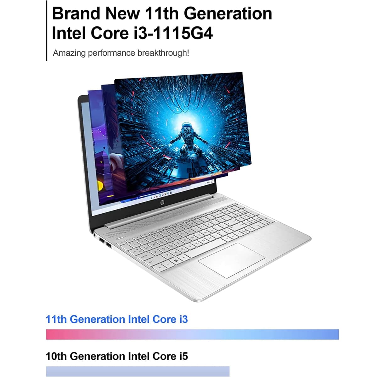 HP Pavilion 15.6" HD Touchscreen Anti-Glare Laptop, 16GB RAM, 1TB SSD Storage, Intel Core Processor up to 4.1GHz, Up to 11 Hours Long Battery Life, Type-C, HDMI, Windows 11 Home, Silver — view 3