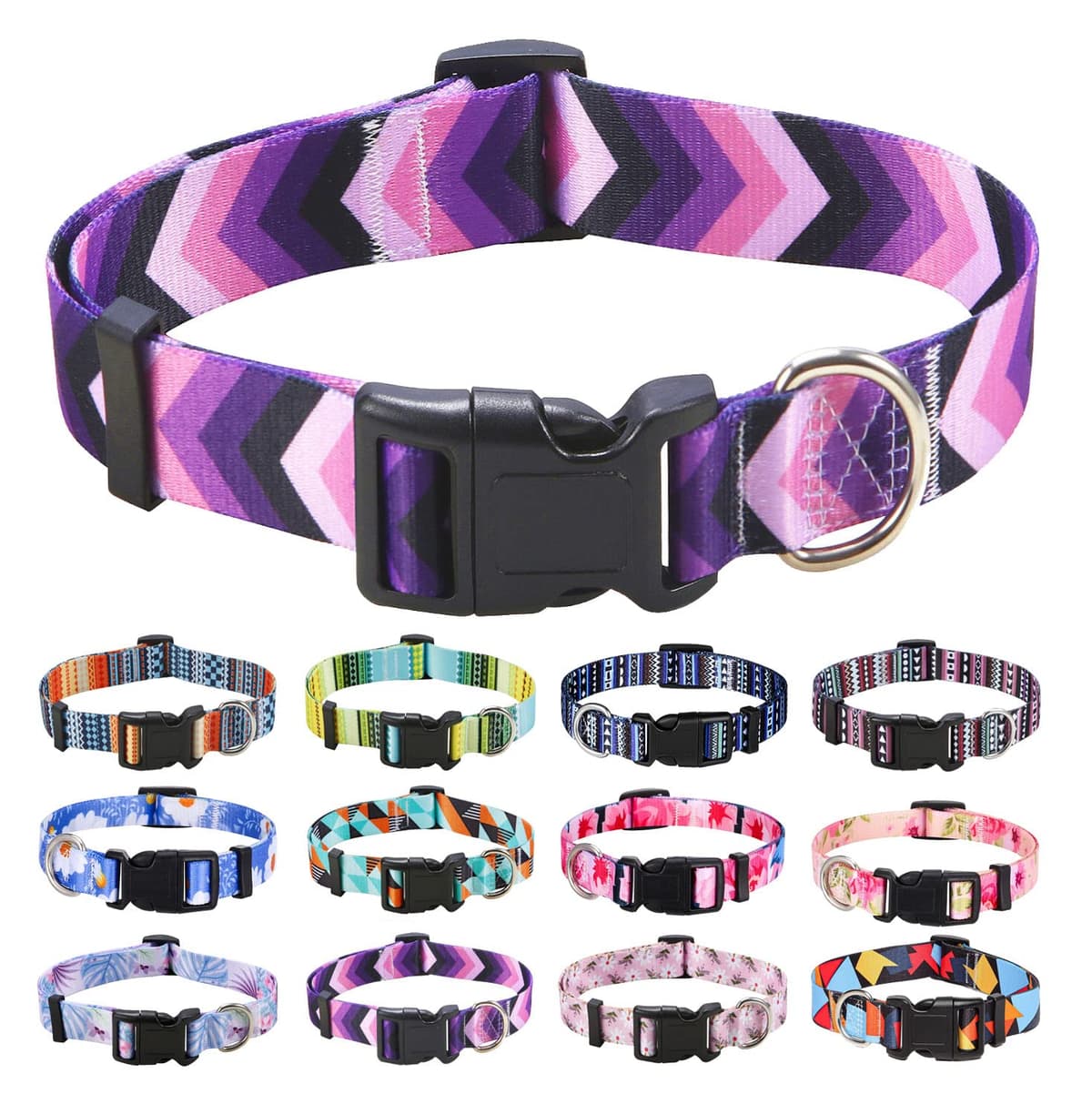 Mihqy Dog Collar for Small Dogs, Cute Small Medium Large Dog Pet Collar, with Floral Patterns, Soft Adjustable for Boy Girl Female Male Puppy Dog Collar(Floral Pink,S) — view 39
