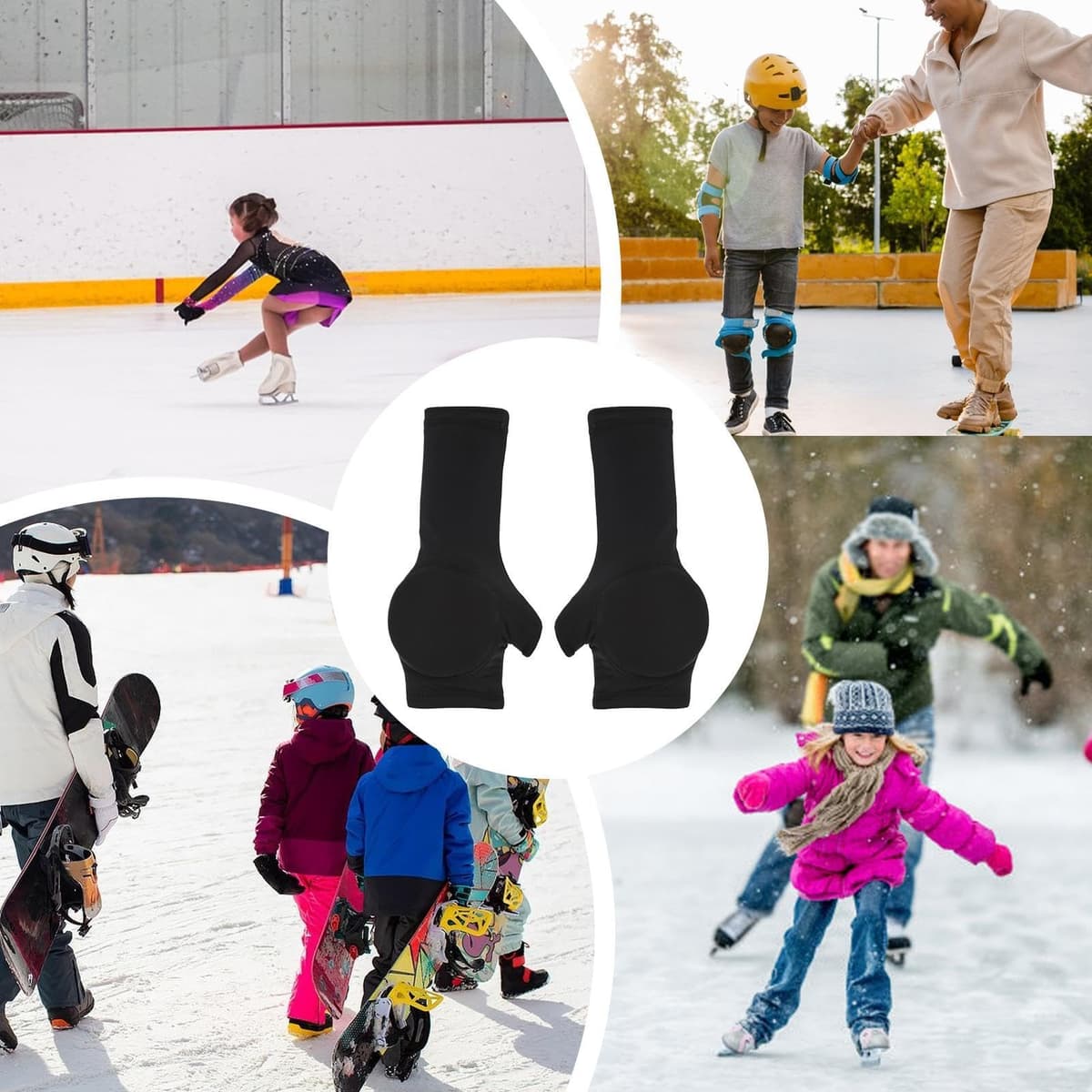 Guantes De Patinaje sobre Hielo,Guantes De Patinaje sobre Hielo, Equipo de Seguridad para Mins Deportes de, Cubierta para Adultos, Almohadillas — view 5