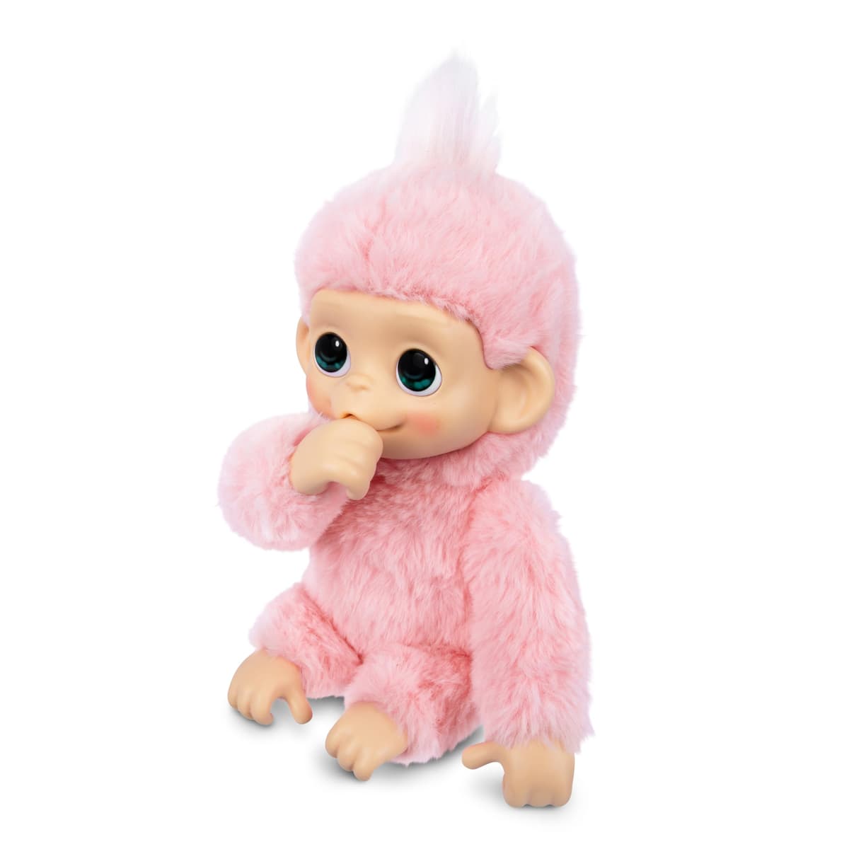 Little Live Pets Baby Monkey Minis – Luna Lemon. Interactive Pet Toy. 20+ Sounds & Reactions. Soft Pink Fur. 7.4" Tall. Feed, Nurture. React. Grippy Hands & Feet. Collect All 3 — view 4