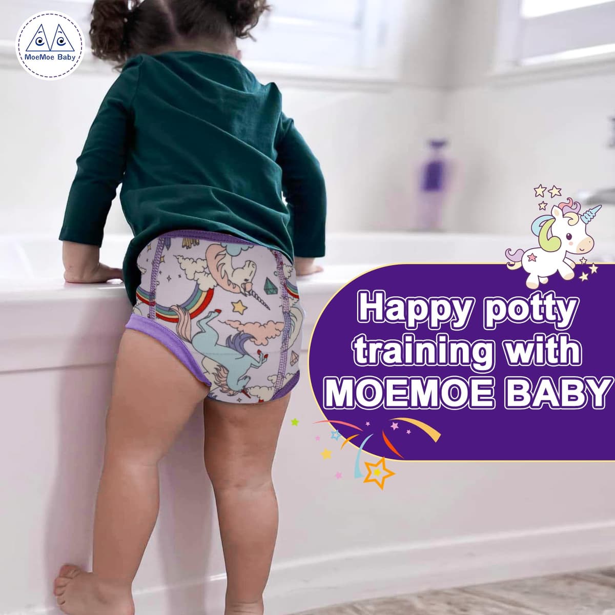 MOEMOE BABY Training Pants Boys Potty Training Pants,Toddler Training Pants,Toilet Training Pants,Reuasable Potty Training Underwear,Pink Heartt,6 pack,3 Years — view 5