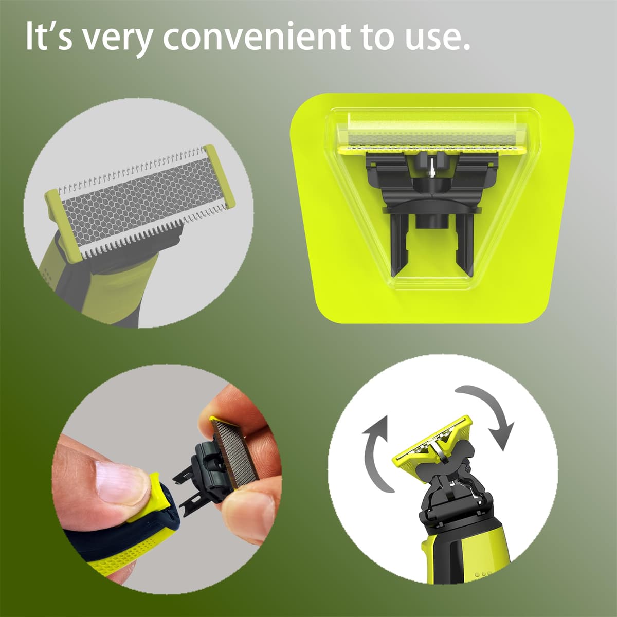 Cabezas de Repuesto Compatibles con One-Blade QP2515 QP2520 QP2834 QP6520 QP210/80, Cuchillas de Repuesto – Paquete de 4 — view 3
