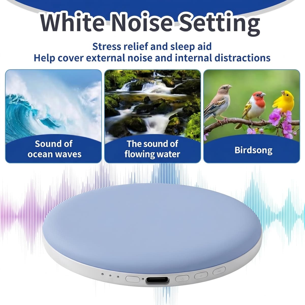 Altavoz Almohada Bluetooth Portátil Mini Altavoz para Dormir Bajo Almohada con Ruido Blanco Ultrafino Temporizador de Apagado Automático Ayuda silencioso para Dormitorio Hotel Camping Viajes — view 4