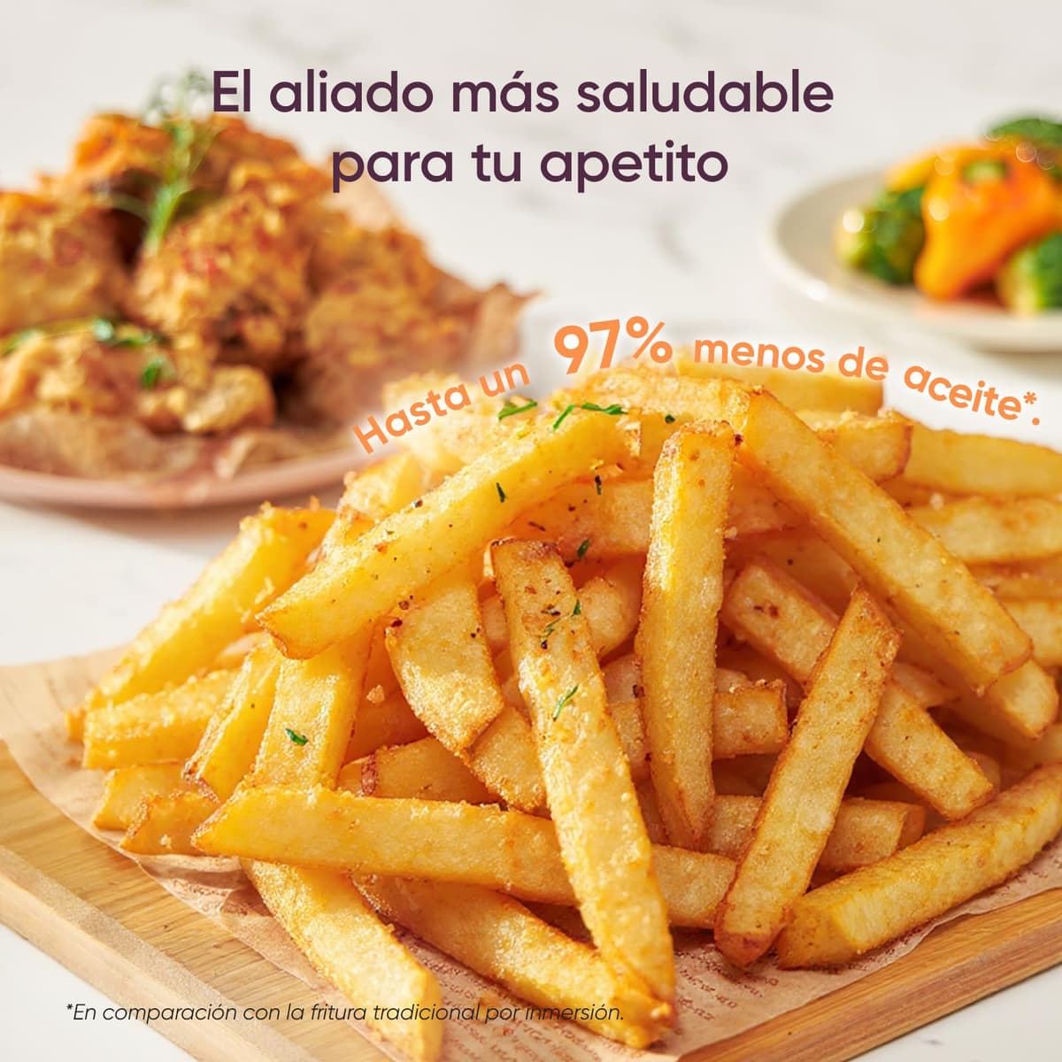 Cosori Freidora de Aire 5,7L Interior Metálico Real, Air Fryer Diseño Antióxido, Tecnología Calefacción Uniforme, 40 Recetas, Reducción de Grasas para una Vida Saludable, Eficiencia Energética, 1700W — view 4