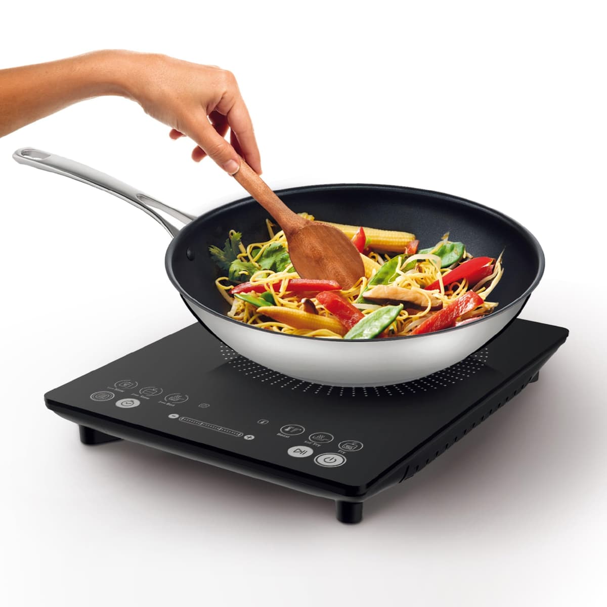 Tefal Slim Portable Induction Hob, Compact, 2100 W Power, 6 functions, Electric, Slim, Black, Easy To Clean, Black Modern Design, Cooker, Kitchen, Party IH210840 — view 2