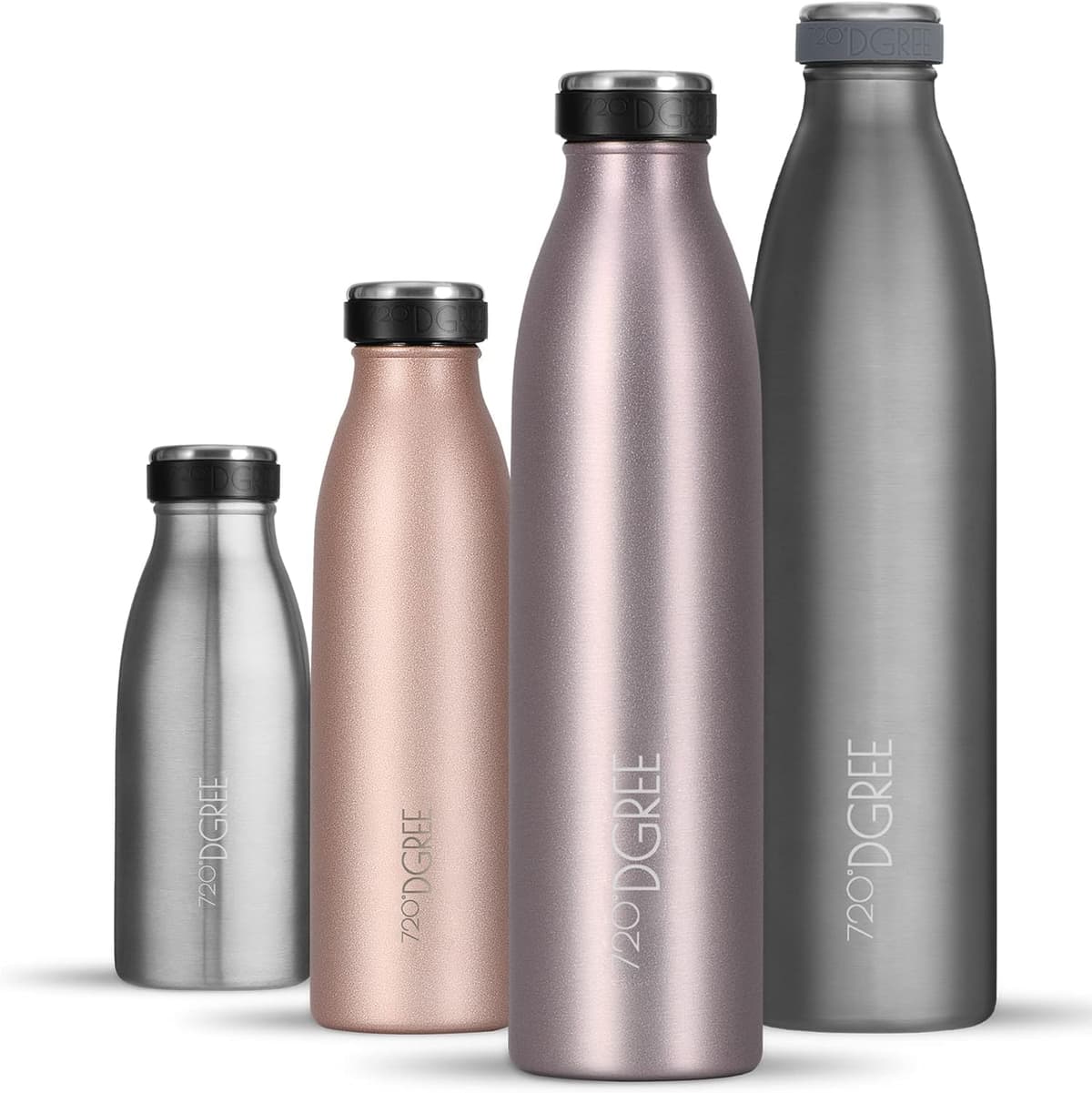 720°DGREE Botella Agua Acero Inoxidable “milkyBottle“ – 1litro - Sin BPA Free, Antigoteo y Prueba de Fugas - Frasco térmico, Cantimplora Aislada - Bebida con Gas, Deporte, Escuela, Gimnasio Exteriore — view 69