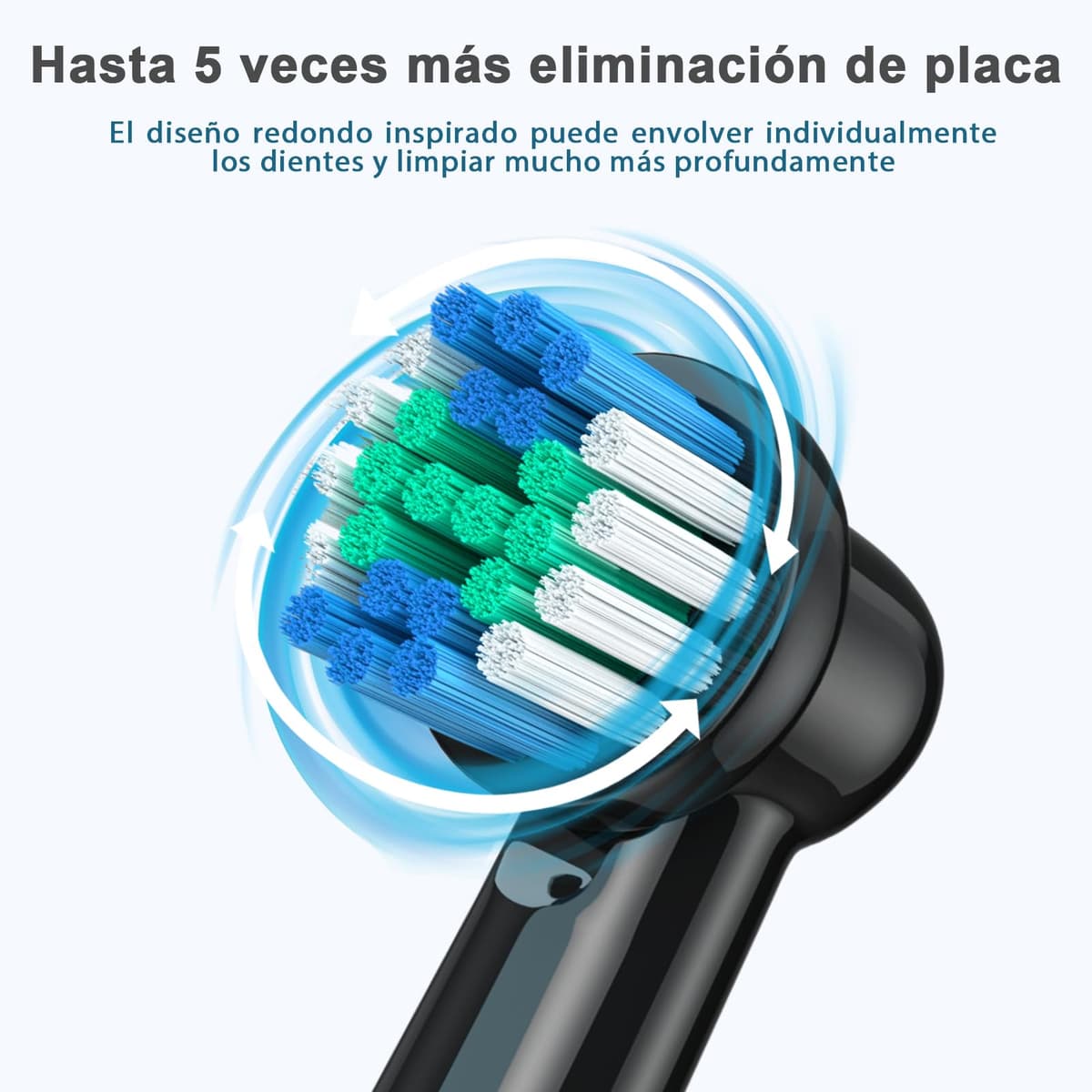 REDTRON Recambios para Cepillo de Dientes Eléctrico compatible con Oral B (8 unidades), Cabezal de cepillo de dientes Precision Clean Pro1000 Pro3000 Pro5000 Pro7000 y más — view 5