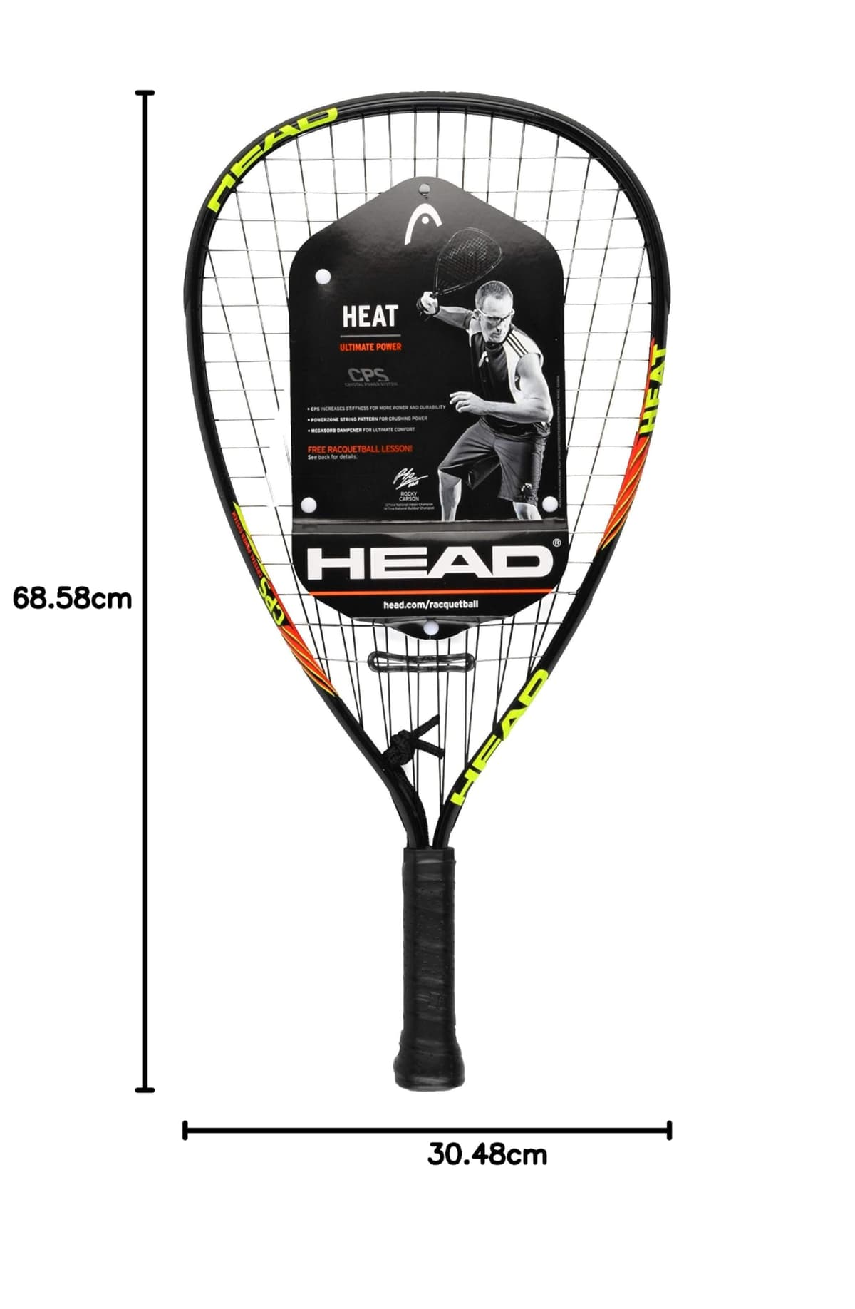 HEAD Heat CPS - Raqueta de raquetbol — view 2