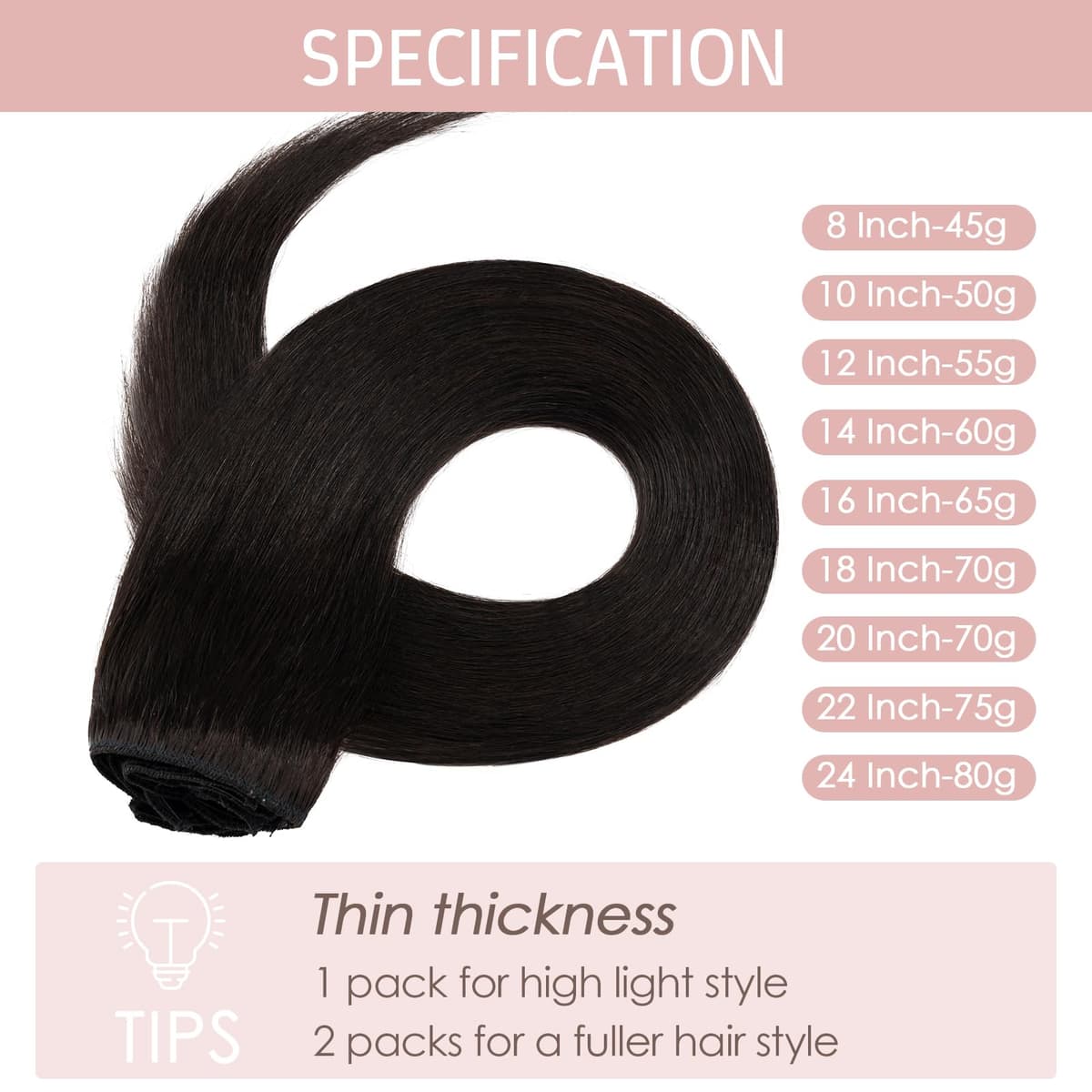 Silk-co 10inch Hair Extensions Clip in Hair Extension Human Hair #04 Medium Brown -Basic Thickness-Thin Weft- 8 Pieces Real Remy Straight Hair Extensions[50g] — view 133