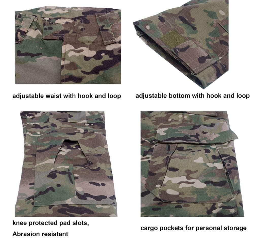 Juego de camiseta y pantalones tácticos de combate para hombre, manga larga, de ripstop, uniforme militar de caza multicam, Comando Supremo de Submarinos y Bosques, para Airsoft — view 5