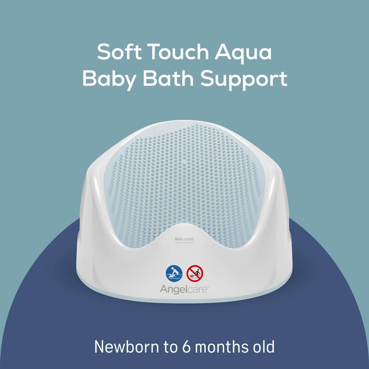 Angelcare - Baby Bath Support - Soft Touch Support - Water Level Indicator - Ideal for Babies Less Than 6 Months Old - Aqua — view 2