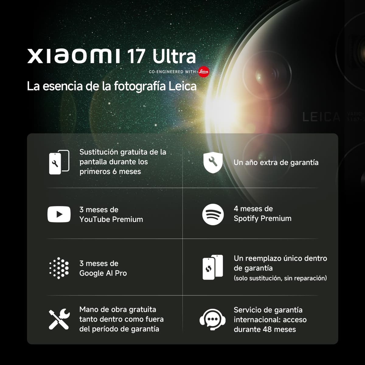 XIAOMI 17 Ultra - Smartphone de 16+512GB, Teleobjetivo Leica de 200 MP (75-100 mm), Snapdragon 8 Elite Gen 5, HyperAI, 1 año de garantía Extra, Cargador no Incluido, Negro (Versión ES) — view 2