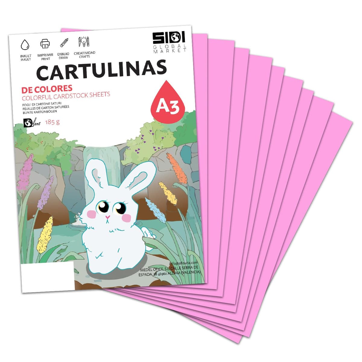 Cartulina A4 Azul Metalizada 230 g Cartulina Brillo Reflectante para Manualidades, Scrapbooking, Impresora Inkjet y Láser, Papel Cartulina Premium Metalizado – SIDI (azul metalizado, 25h) — view 90
