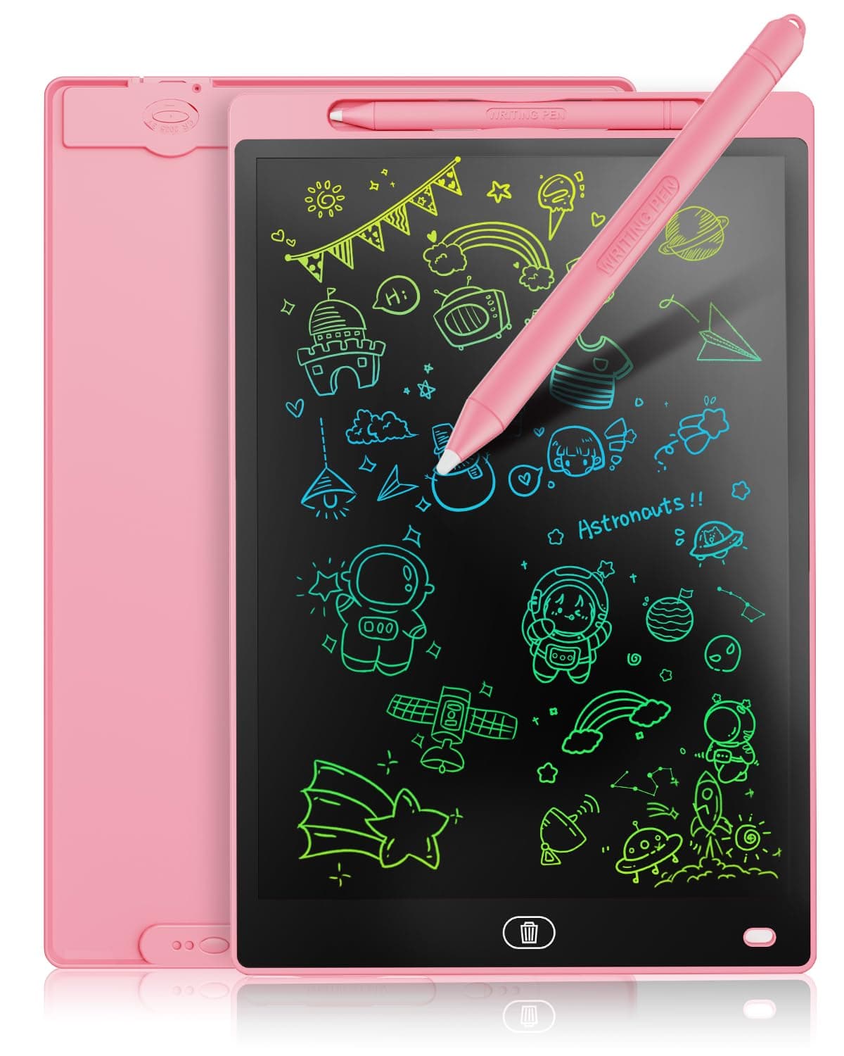 Genialba Tableta de Escritura LCD de Colores de 8,5, Tablero de Dibujo Electrónico - Tablero de Grafiti con Pizarra de Dibujo Borrable Portátil, Regalo para Niños (Rosa)