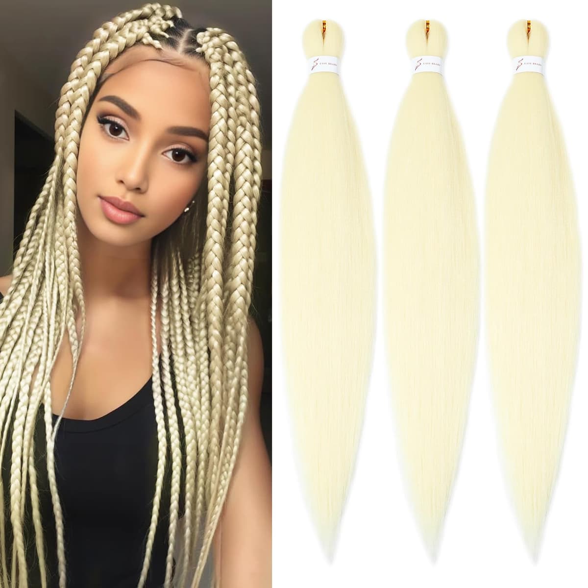 YDDM Capelli Per Treccine Africane Azul Extension Treccine Texture Yaki Easy Install per Principianti 26 Pollici 3 Pezzi Capelli Leggeri e Naturali per Box Braids, Twist e Crochet — view 65