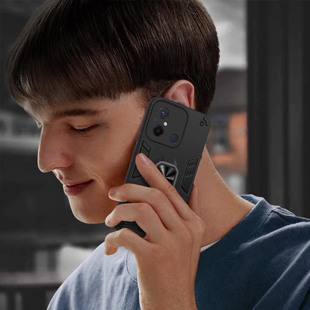 Funda para CMF Phone 2 Pro, Carcasa Antigolpes con Soporte anular metálico, Case Protectora de Grado Militar, Negro — view 515