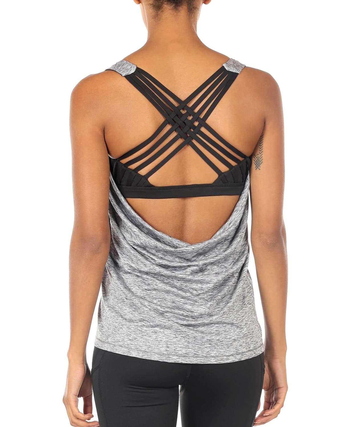 icyzone Camisetas de Yoga para Mujer con Brasier Integrado para Entrenamiento, Gimnasio, Chaleco Deportivo — view 17