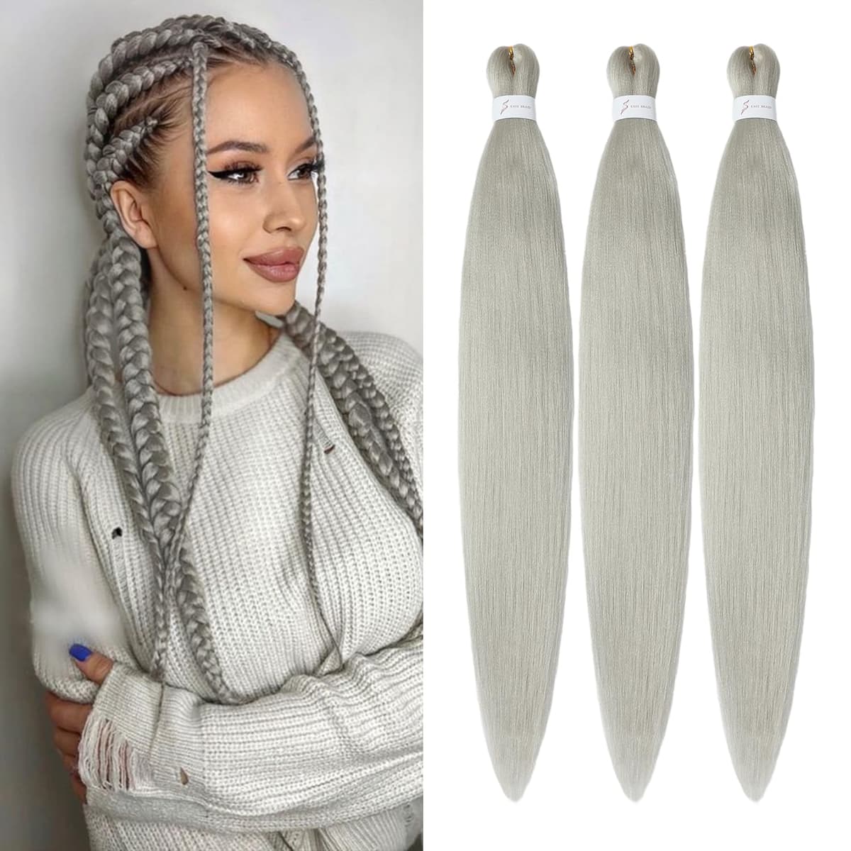 YDDM Capelli Per Treccine Africane Azul Extension Treccine Texture Yaki Easy Install per Principianti 26 Pollici 3 Pezzi Capelli Leggeri e Naturali per Box Braids, Twist e Crochet — view 43