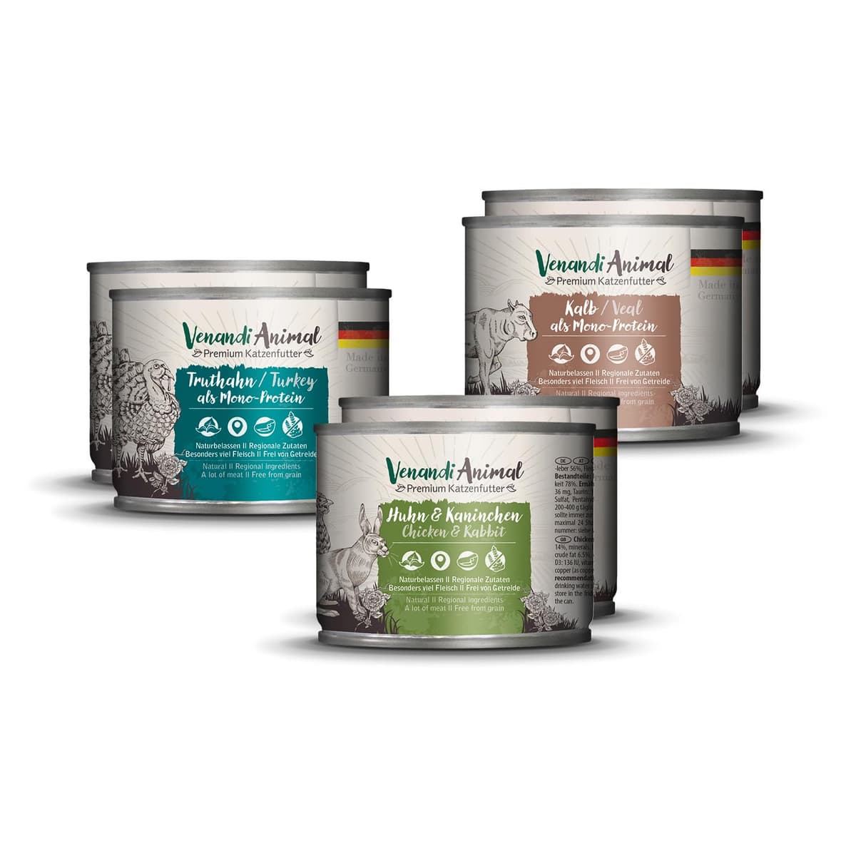 Venandi Animal Premium Cat Food, Horse as Monoprotein, Wet Food, Grain-Free and Natural, Pack of 6 (6 x 200 g) — view 9