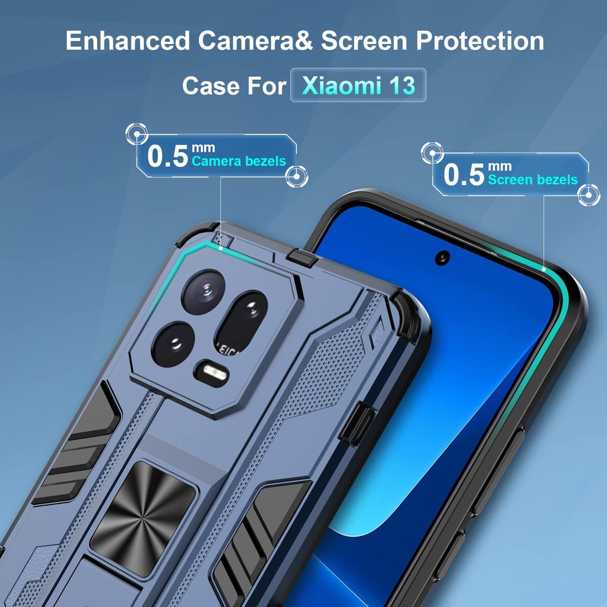 Funda para CMF Phone 2 Pro, Carcasa Antigolpes con Soporte anular metálico, Case Protectora de Grado Militar, Negro — view 1270