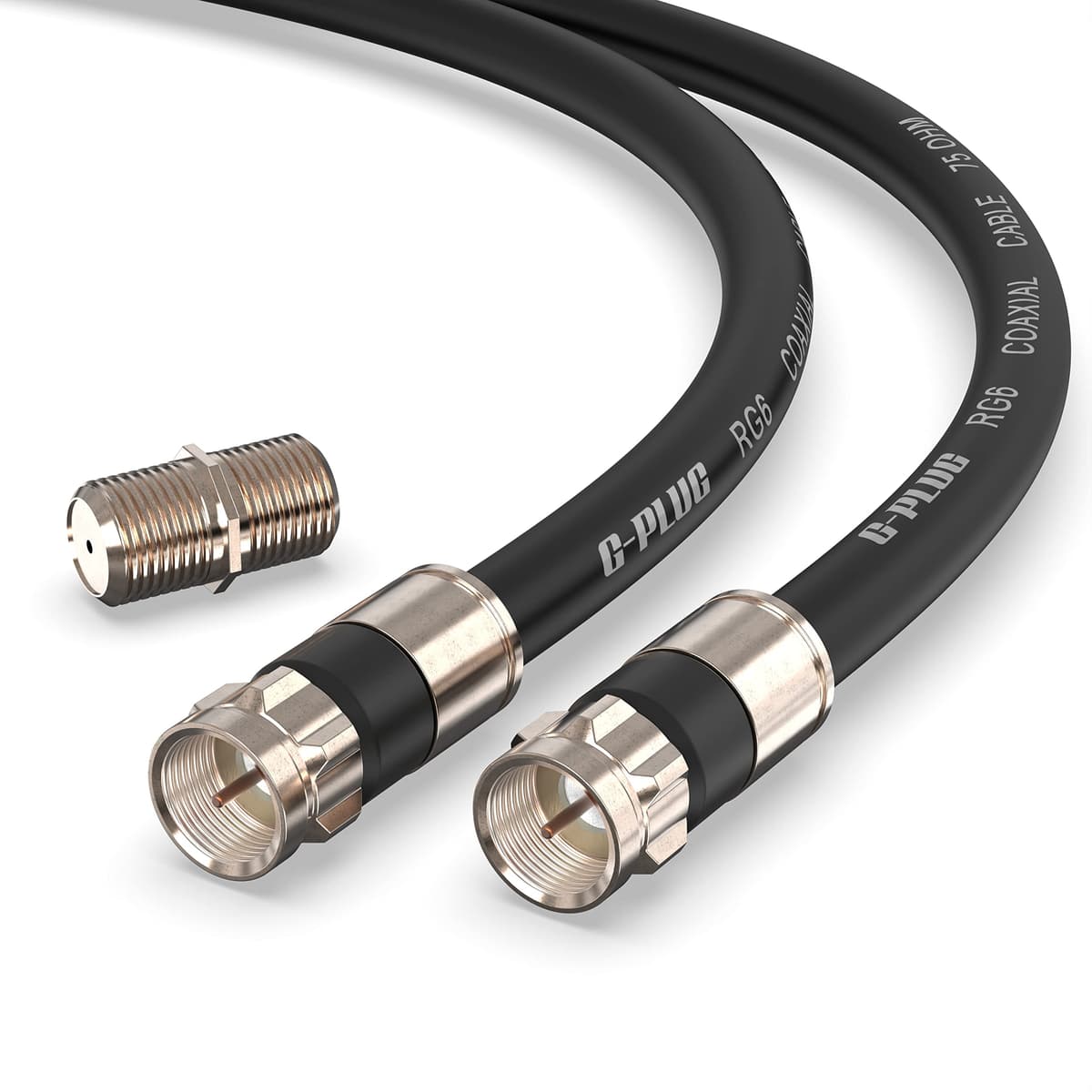 G-PLUG 6FT RG6 Coaxial Cable Connectors Set – High-Speed Internet, Broadband, Digital TV Aerial, Satellite Extension – Weather-Sealed Double Rubber O-Ring and Compression Connectors – White — view 8