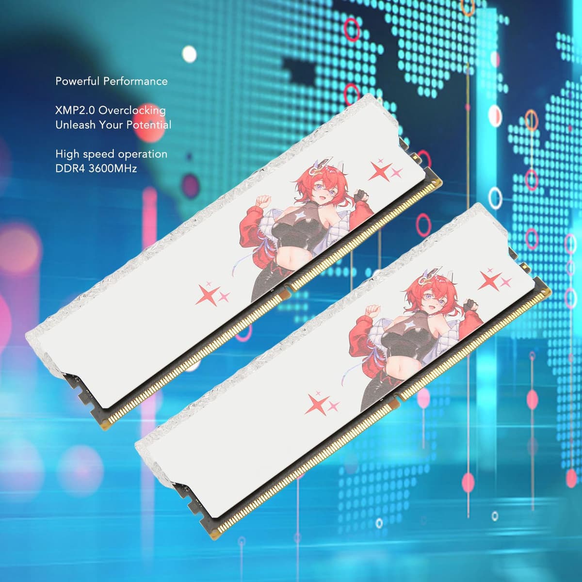 Yctze Ddr4 Ram, 3600mhz Pc4 28800 Cl16 20 20 38 1.35v Módulo de Memoria de Escritorio para Juegos con Overclocking Xmp2.0, para Control RGB de Sincronización Policromada Mystic (32 GB (2x16 GB)) — view 3