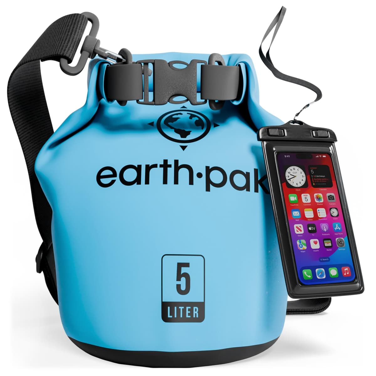 Earth Pak Waterproof Dry Bag - Roll Top Waterproof Backpack Sack Keeps Gear Dry for Kayak with Waterproof Phone Case — view 24