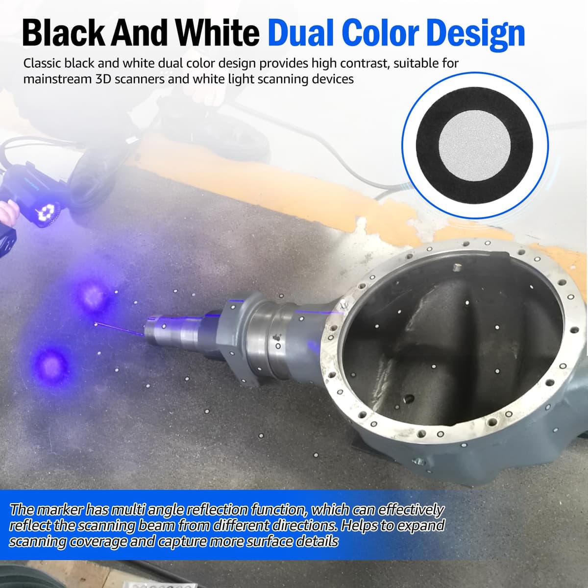 200/400 marcadores magnéticos para escáner 3D, escáner magnético 3D, interior de 6,0 mm, exterior 10 mm, punto de seguimiento, punto de referencia altamente reflectante, para escanear (negro, 400 — view 5