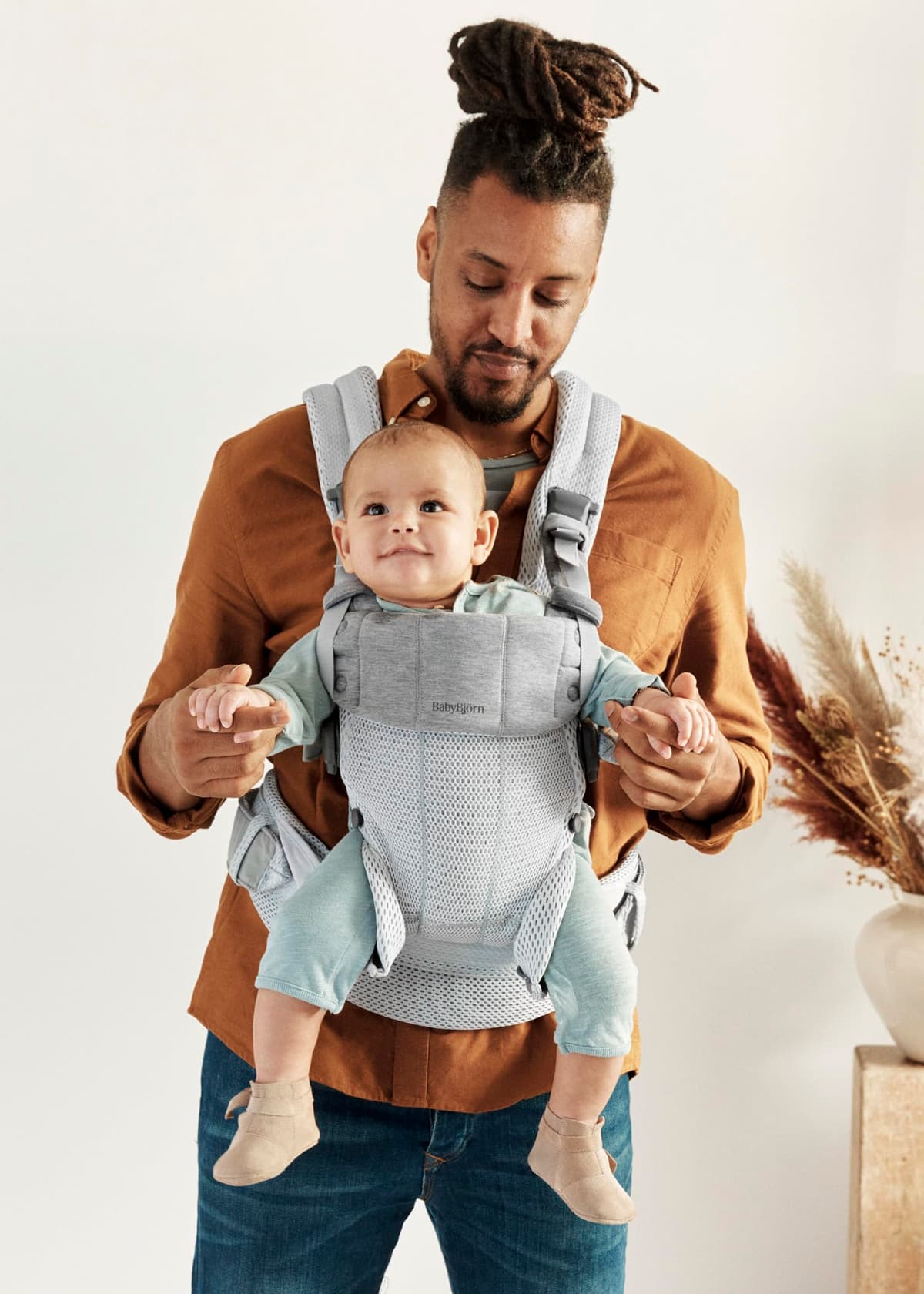BABYBJÖRN Mochila Porta Bebé Harmony, 3D Malla, Plata — view 5