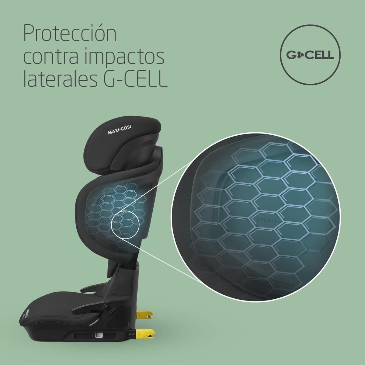Maxi-Cosi Tanza i-Size, Silla Coche Plegable, Silla de Coche ISOFIX, 3,5-12 a, 100-150cm, Portátil, 10 Posiciones Reposacabezas, Protección Impactos Laterales G-CELL, Asiento Acolchado, Full Black — view 4