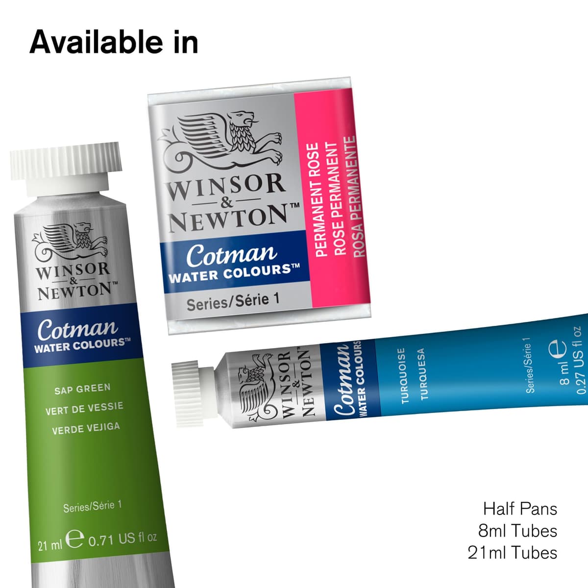 Winsor & Newton Cotman Tubo Acuarela, 21 ml, Tono Azul Cerúleo — view 9