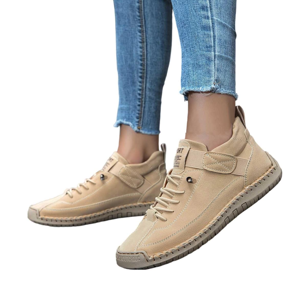 Genérico Zapatillas ortopédicas cómodas, zapatos unisex de cuero hechos a mano, botas suaves y cómodas con soporte — view 5