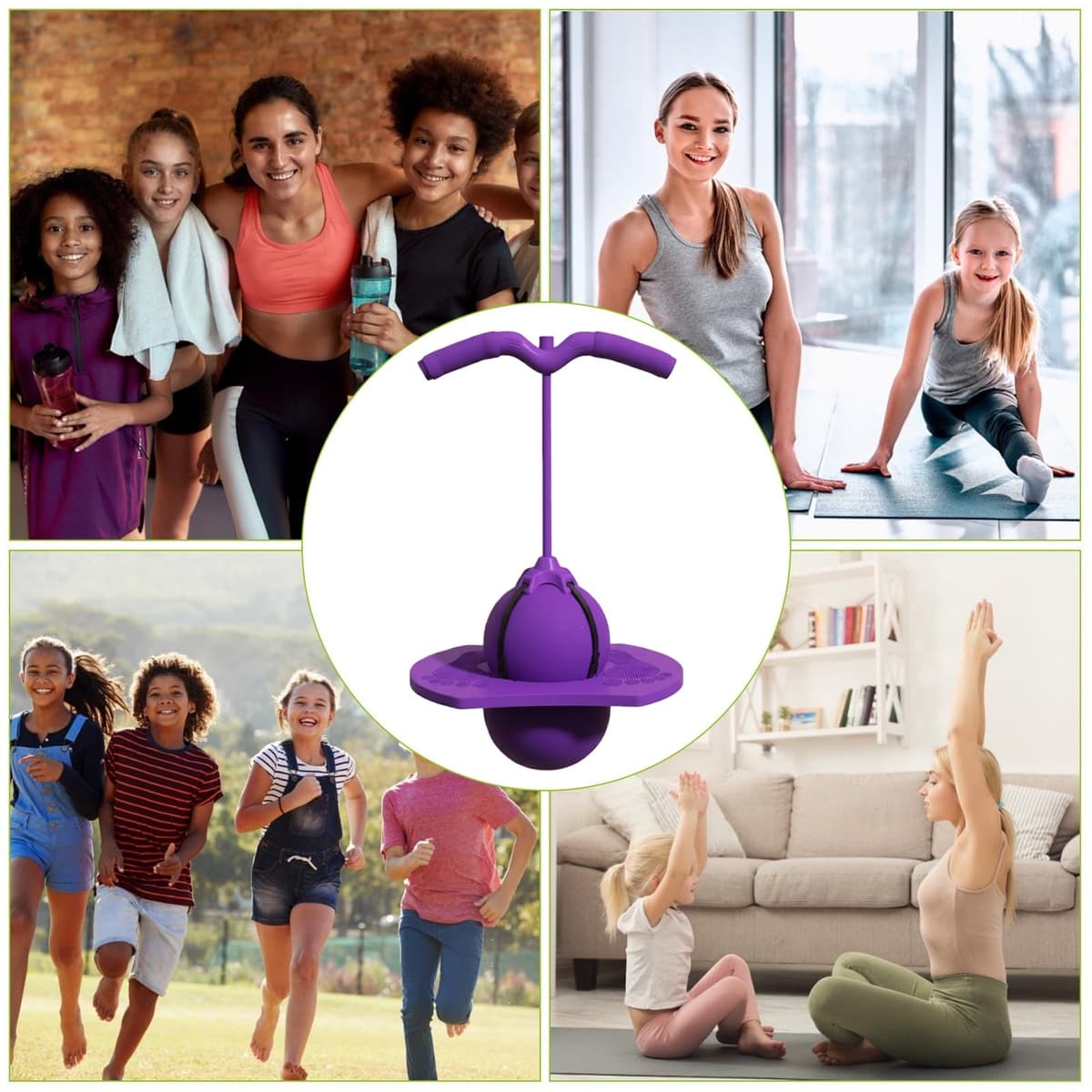 Balance Jumping Ball with Handles For Adults Improve Stability Controlled Bounce Smooth Movement Non-Slip Texture For Boys Girls Home Gym Workout Outdoor Indoor Living Room — view 4