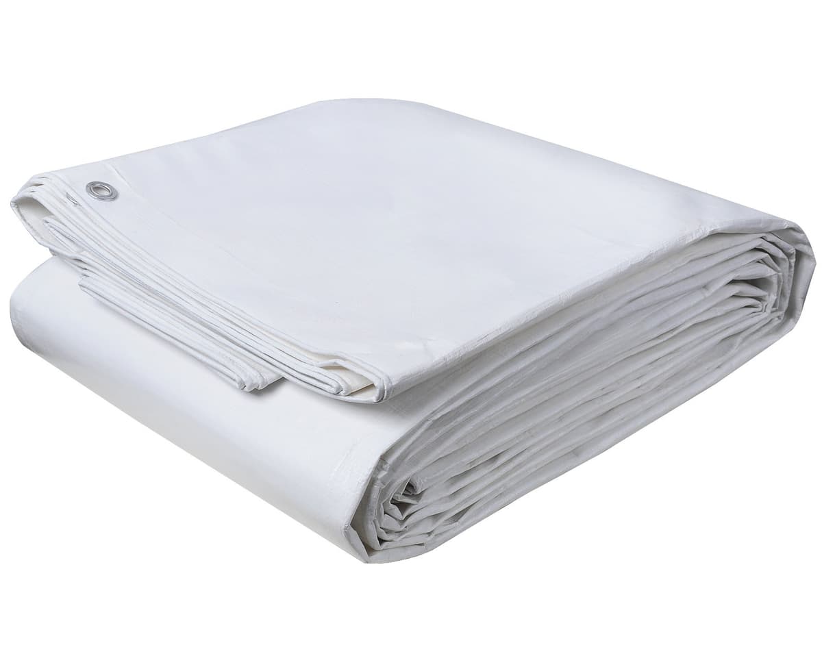 WOLTU Lona Impermeable Exterior 3x4m, 180g/m² Lona de Protección Toldo Reforzado PE con Ojales, Duradera Resistente a Los Rayos UV Desgarros, para Leña, Muebles, Jardín, Piscinia, Blanco — view 7