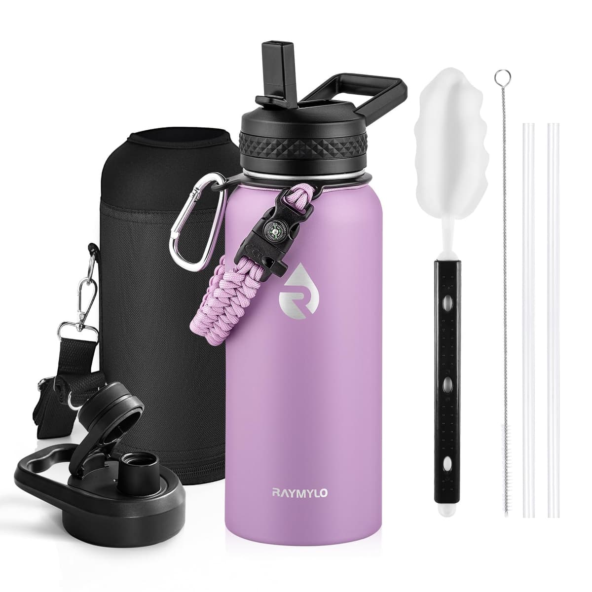 RAYMYLO One Gallon Water Bottle Insulated, Triple Walled Vacuum Stainless Steel (Cold for 48 Hrs), Leak Proof & Non-BPA, Large Water Flask Jug with Paracord Handle & Straw Spout Lids — view 36