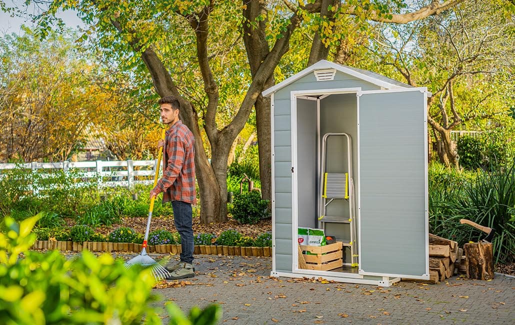 Keter Manor Outdoor Garden Storage Shed, Grey, 4 x 3 ft — view 4