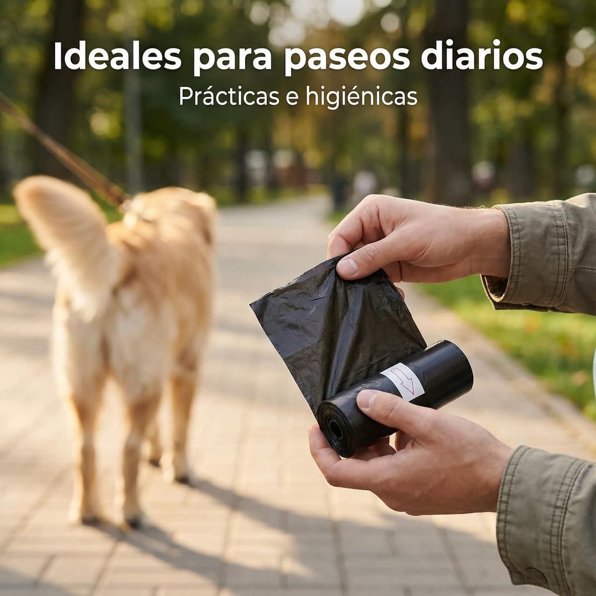 H HANSEL HOME Bolsas Caca Perro 600 Bolsas – 40 Rollos de Bolsas para Excrementos de Mascotas, Tamaño Grande 23×30 cm, Color Negro — view 4