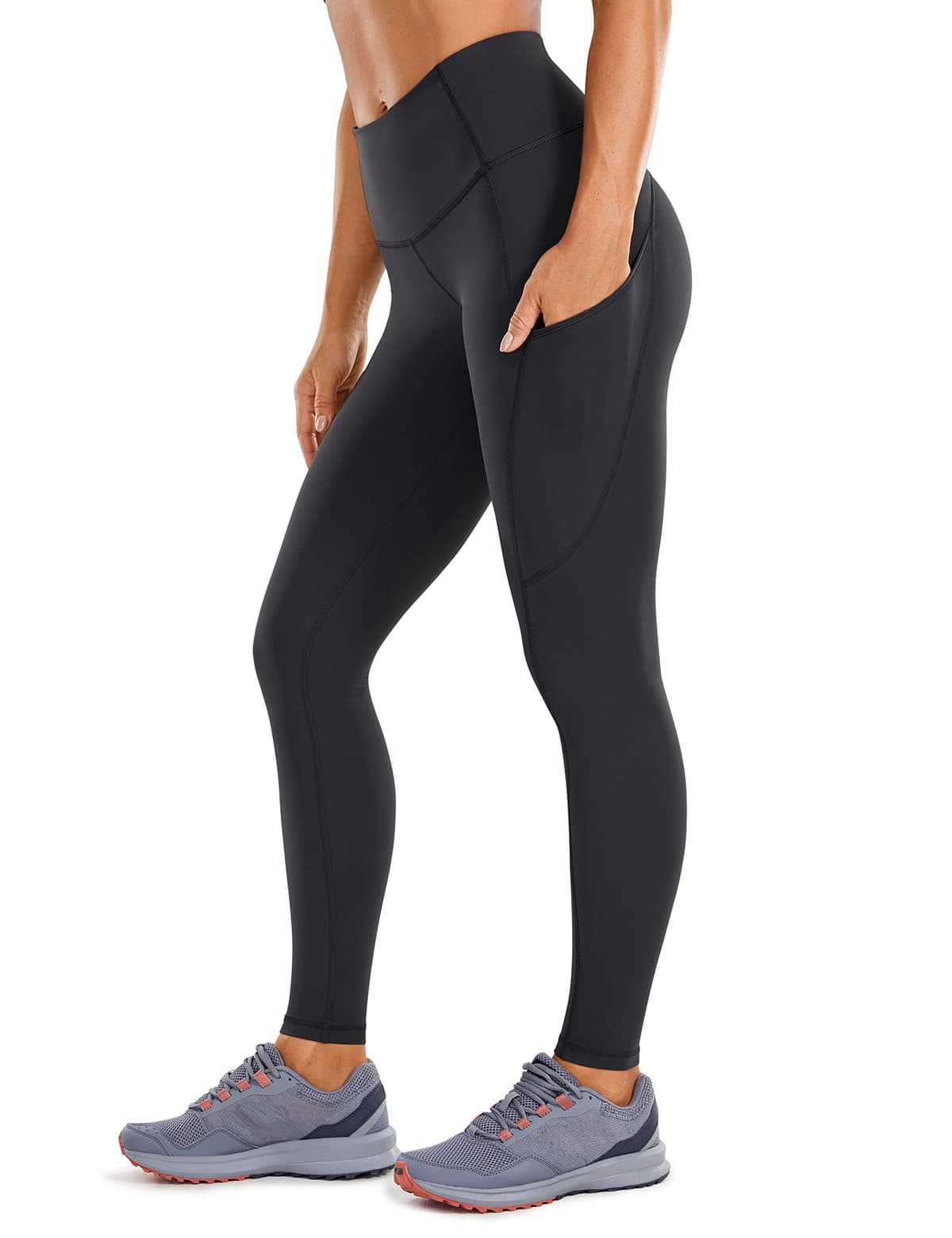 CRZ YOGA Women's Naked Feeling Gym Leggings Squat Proof High Waist Yoga Pants Sports Tights with Pockets - 25 Inches — view 15