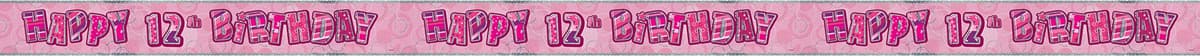 Unique Party 92068 - 9ft Foil Glitz Pink Happy 80th Birthday Banner — view 122